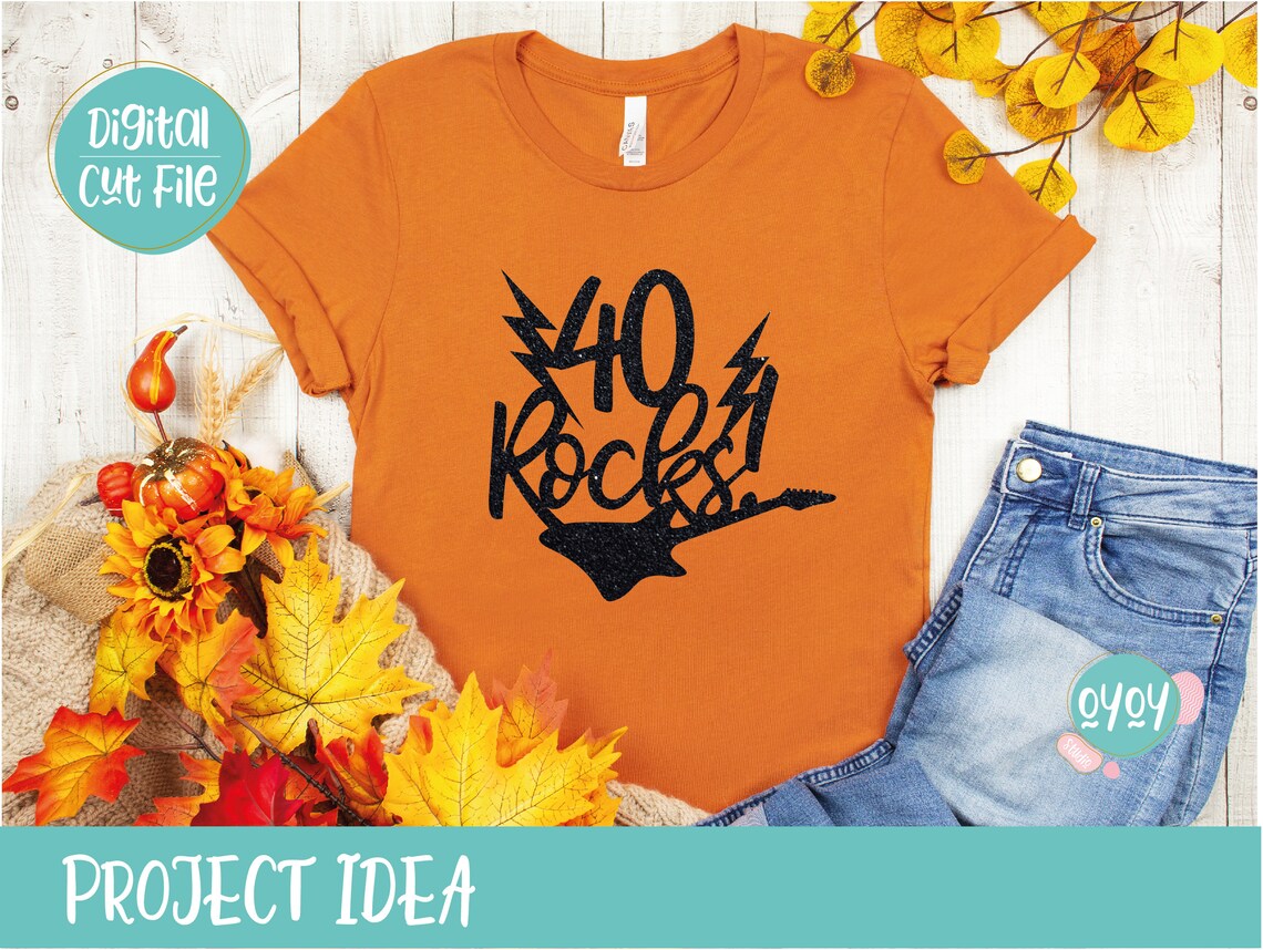 40th Birthday Svg 40 Rocks SVG Cake Topper Svg Rock Star - Etsy