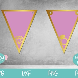 Bridal Shower Banner SVG, Bunting Banner SVG, Pennant SVG, Birthday Banner for Girl svg, Banner Bundle svg, Banner Template, Banner Clipart