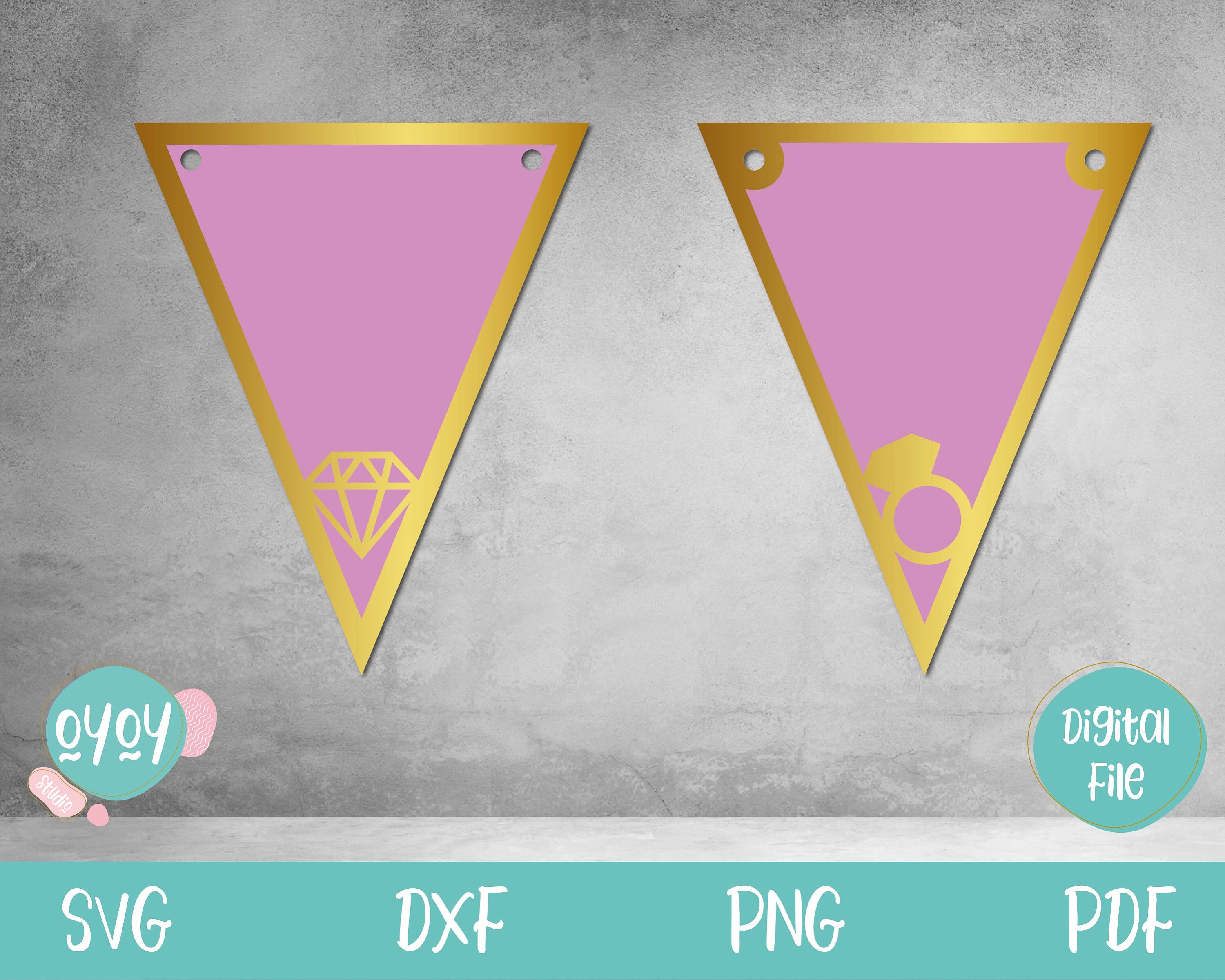 Bridal Shower Banner SVG Bunting Banner SVG Pennant SVG Etsy