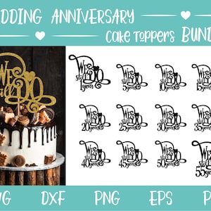 Ainda fazemos pacotes de toppers de bolo SVG com números, SVG de aniversário, topper de bolo svg, SVG de aniversário de casamento, topper de bolo de aniversário svg