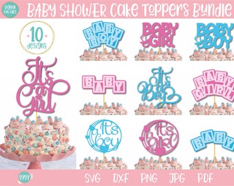 Baby Shower SVG Bundle, Baby Cake Topper SVG Bundle, It's a Girl SVG, It's a Boy svg, Baby Boy svg, Baby Girl svg, Baby svg Bundle, New Baby