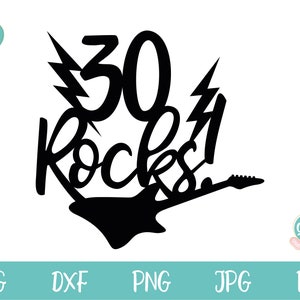 30th Birthday svg for Cake Toppers and Birthday T-shirts 30 | Etsy