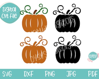 Pumpkin svg, Fall svg, Autumn svg, Svg files for cricut, Silhouette svg, Halloween svg, Pumpkin cut file, Pumpkin clipart