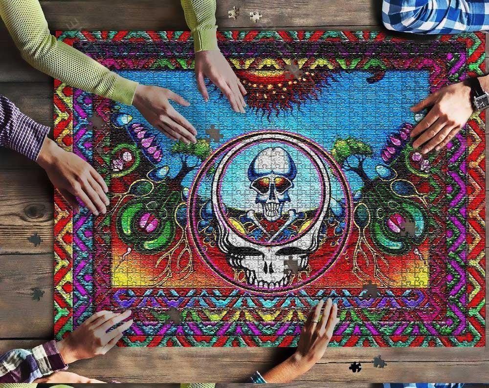 Dead Grateful Background Mock Puzzle 500 1000 Pieces Jigsaw | Etsy