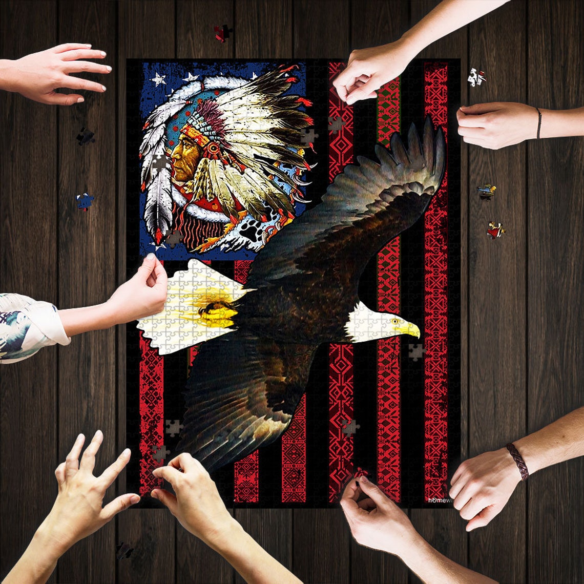 Native American Jigsaw Puzzle Qnn86pzv1 500 1000 Pieces Etsy