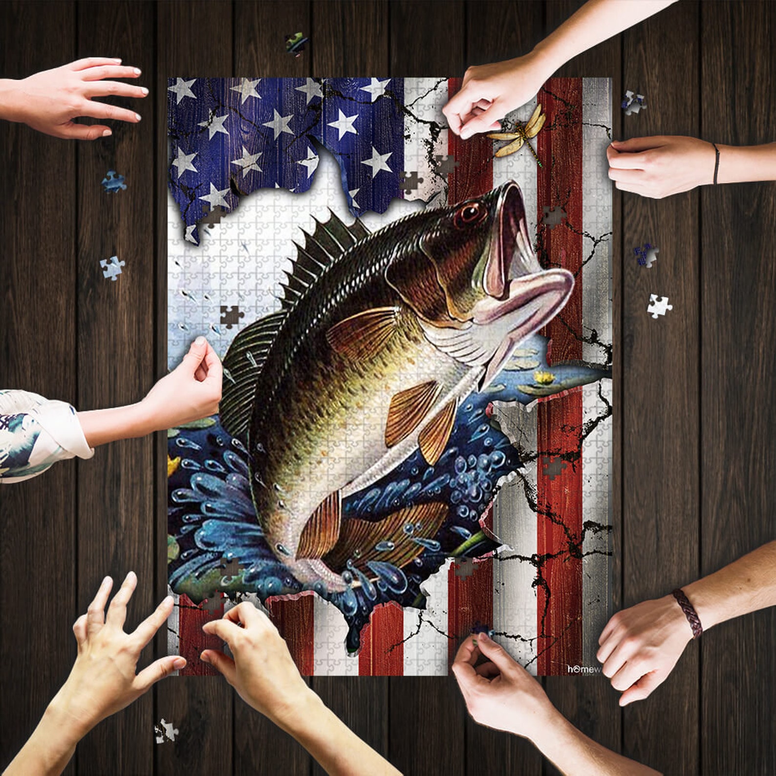 Bass Fishing American Jigsaw Puzzle Pn191pz 500 1000 Pieces Etsy