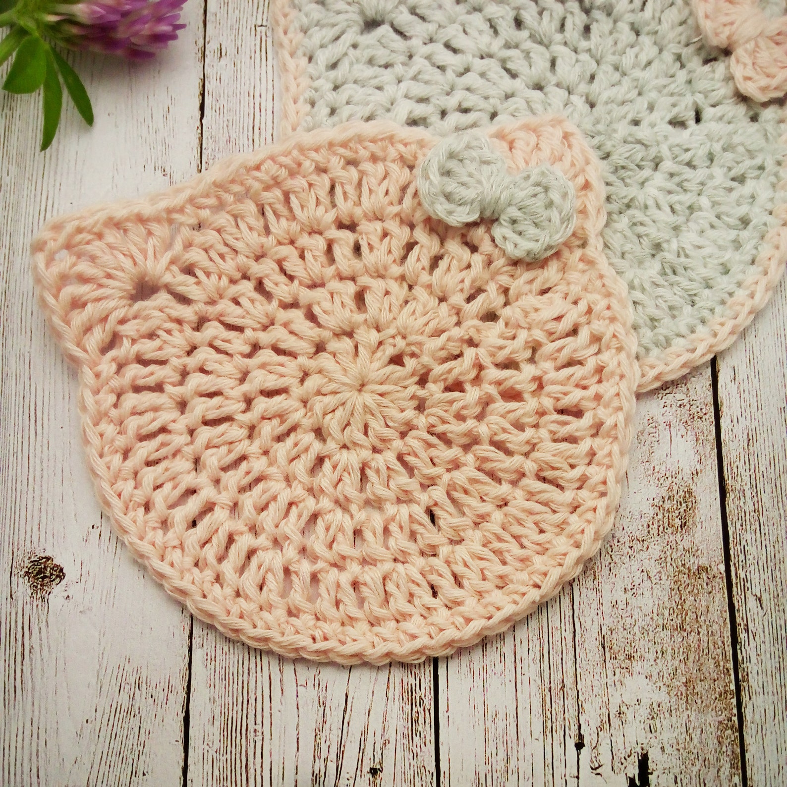 Crochet Cat Coaster Pattern PDF Kitty Coasters Etsy