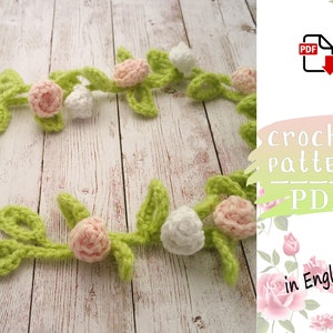 Crochet mini flower, Crochet Flower Necklace Pattern