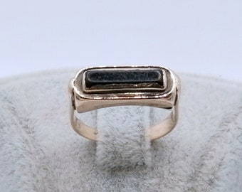 Ring Gold 333er Rotgold vintage mit Onyxstein