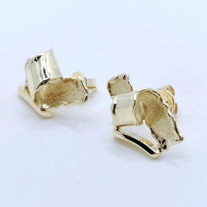 Abstrakte Gold Ohrstecker 585er 14 karat Gold Ohrringe