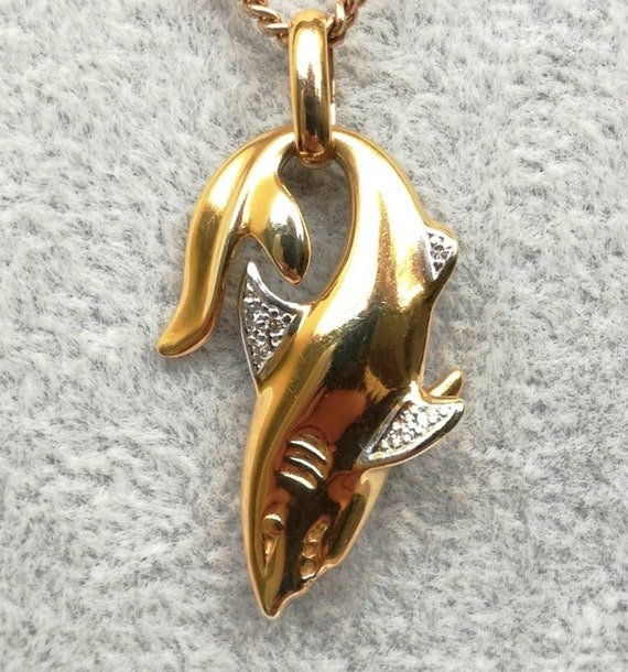 Gold shark pendant, shark pendant, 8k gold pendant