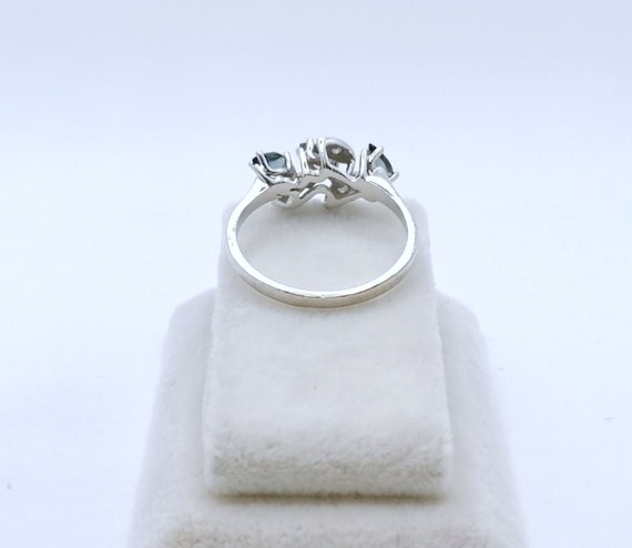 Ring Weißgold 585er mit Saphir und Diamanten - image 8