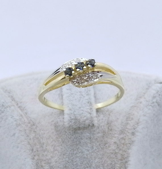 Ring Gold 585er mit Saphir und Diamanten Gr. 63