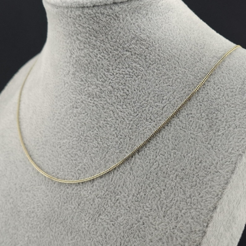 Gold 333 curb chain necklace image 6