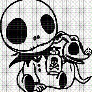 Baby Jack-o-lantern Skeleton SVG
