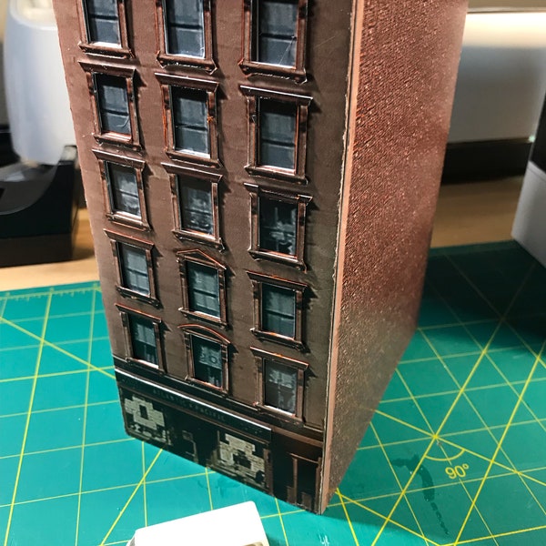 East Village Apartment Building w/A&P Market , NYC – HO (1:87) Scale Model Kit  -- Illumination Ready!