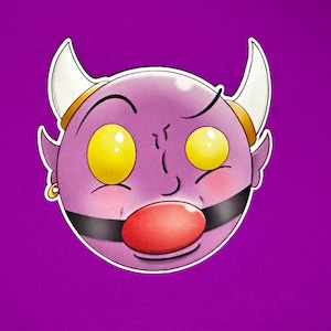 Sticker emoji diable bâillonné (Ne dites pas le mal)