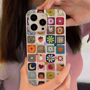 Uroczy futerał na telefon z kratką z kreskówek, futerał na telefon z wzorem owoców gwiaździstych, futerał na iPhone'a z nadrukiem kratki na iPhone'a 16, 15 Pro Max, 14 Pro, 13 Plus, 12
