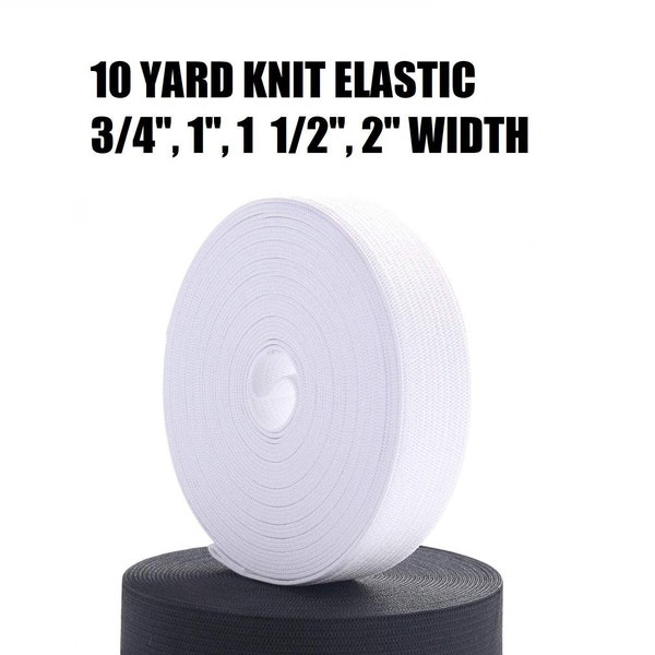 Beyond Trim Sewing Elastic Knit Elastic Black & White - 10yds (3/4", 1", 1 1/2", 2") / FREE SHIPPING