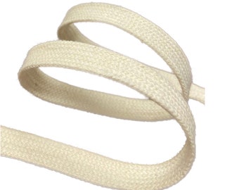 Beyond Trim 3/8" Cotton Black / White Flat Draw string Draw Cord Trim Lace 10 YARDS