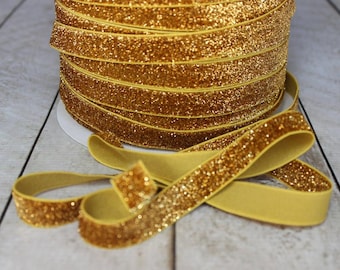 5 Yards Glitter elastic bands 5/8 inch FOE Stretch Velvet Sewing Elastic Garment accessories DIY Hair Elastic Headbands Hair bows supply