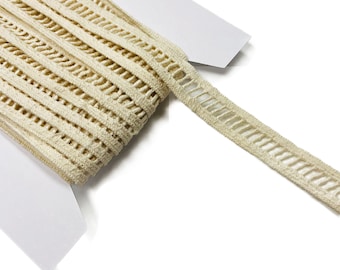 Natural Ladder Lace Trim two pieces that total 10 Yards / LA-561C