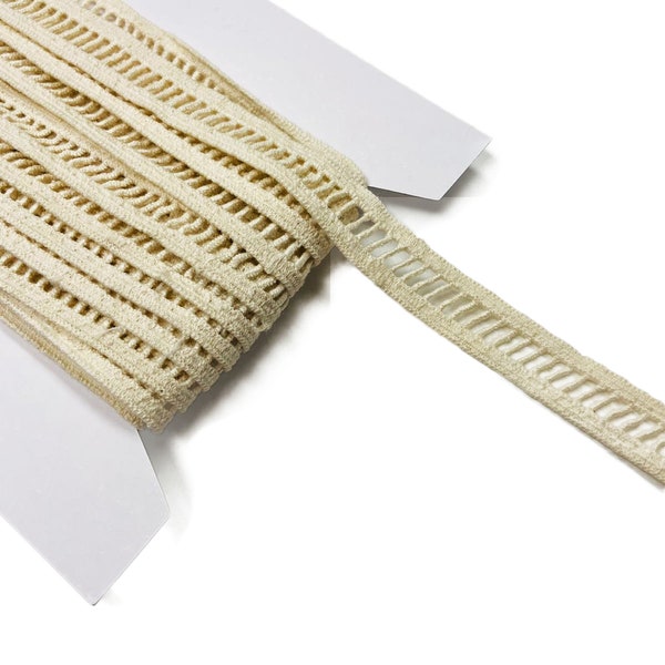 Natural Ladder Lace Trim two pieces that total 10 Yards / LA-561C