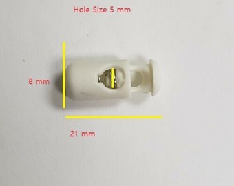Beyond Trim Plastic Single Hole Cord Lock Stopper White & Black 100pcs