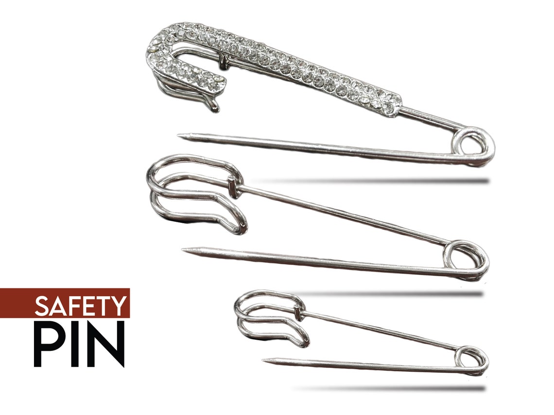Rhinestone Safety Pin Jumbo Safety Pins/2/3 Classic Etsy
