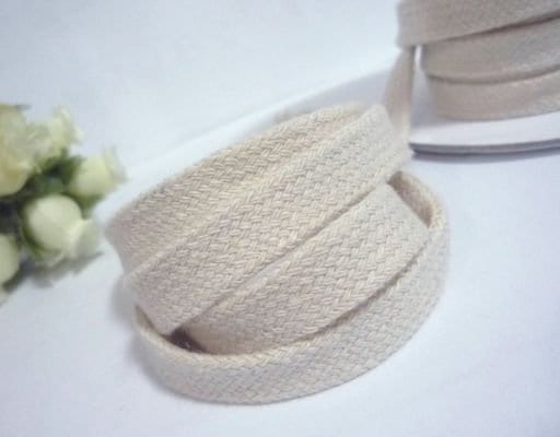 1/2" Cotton Flat Cord Drawstring Drawcord Handles Lace Trim Heavy Duty (5 YARDS/ 10YARDS ) - DR108