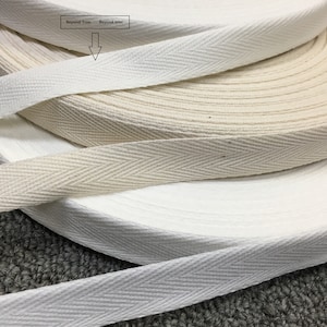 10 yards Herringbone Tape Ribbon Washable Cotton Twill Tape Natural Webbing Bias Tape Binding for Sewing Craft DIY Supplies - LA9473