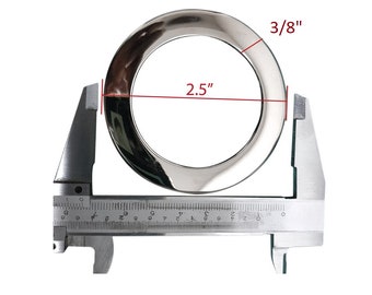 2.5 Inch Flat Cast O Rings, Super Shiny Nickel Finish, 6 Pack, Handbag Purse Bag Making Hardware Supplies, 3/8", RING 6 set