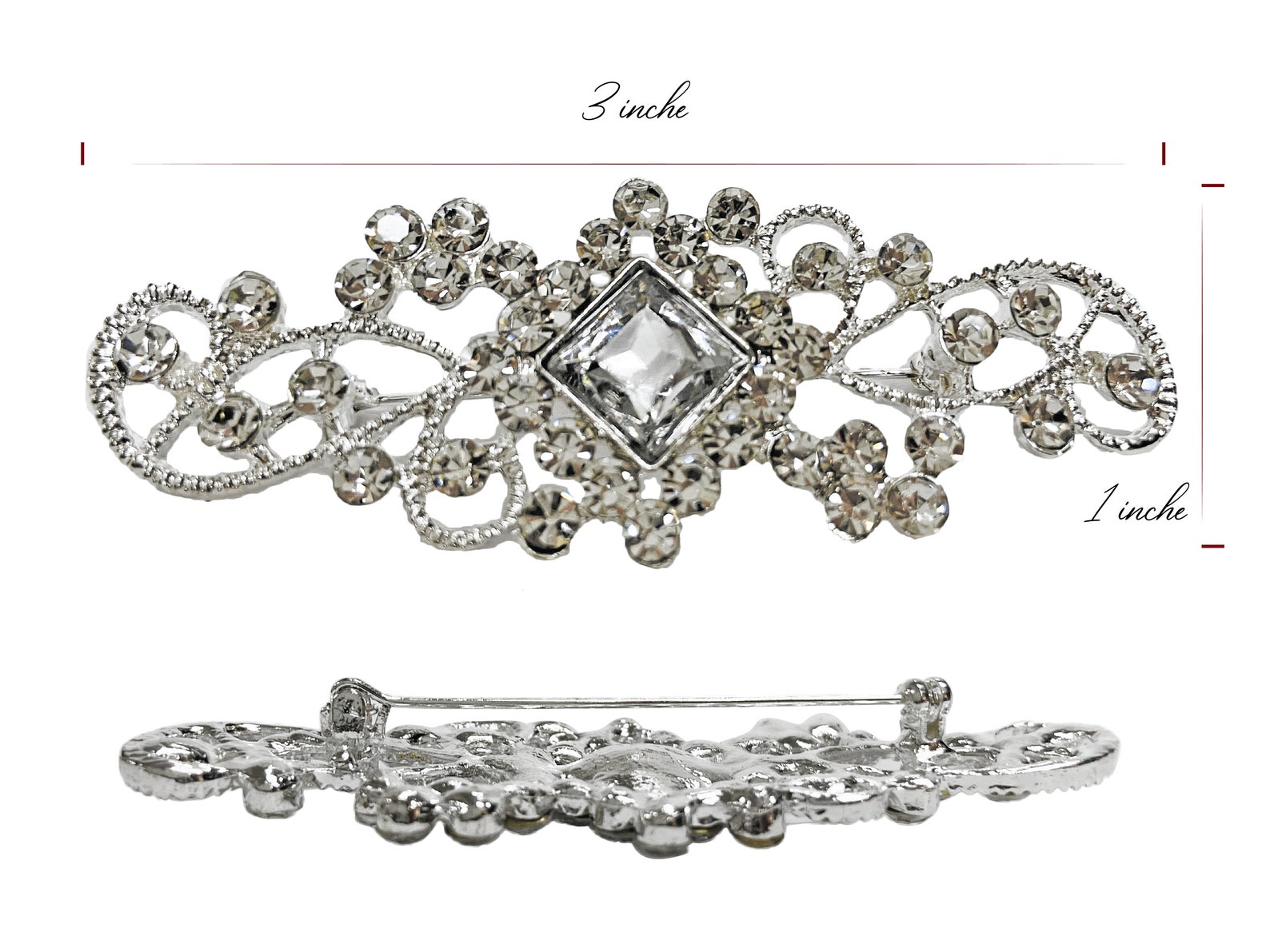 Rhinestone Brooch Pin Dress Sash Brooch Crystal Rhinestone Etsy