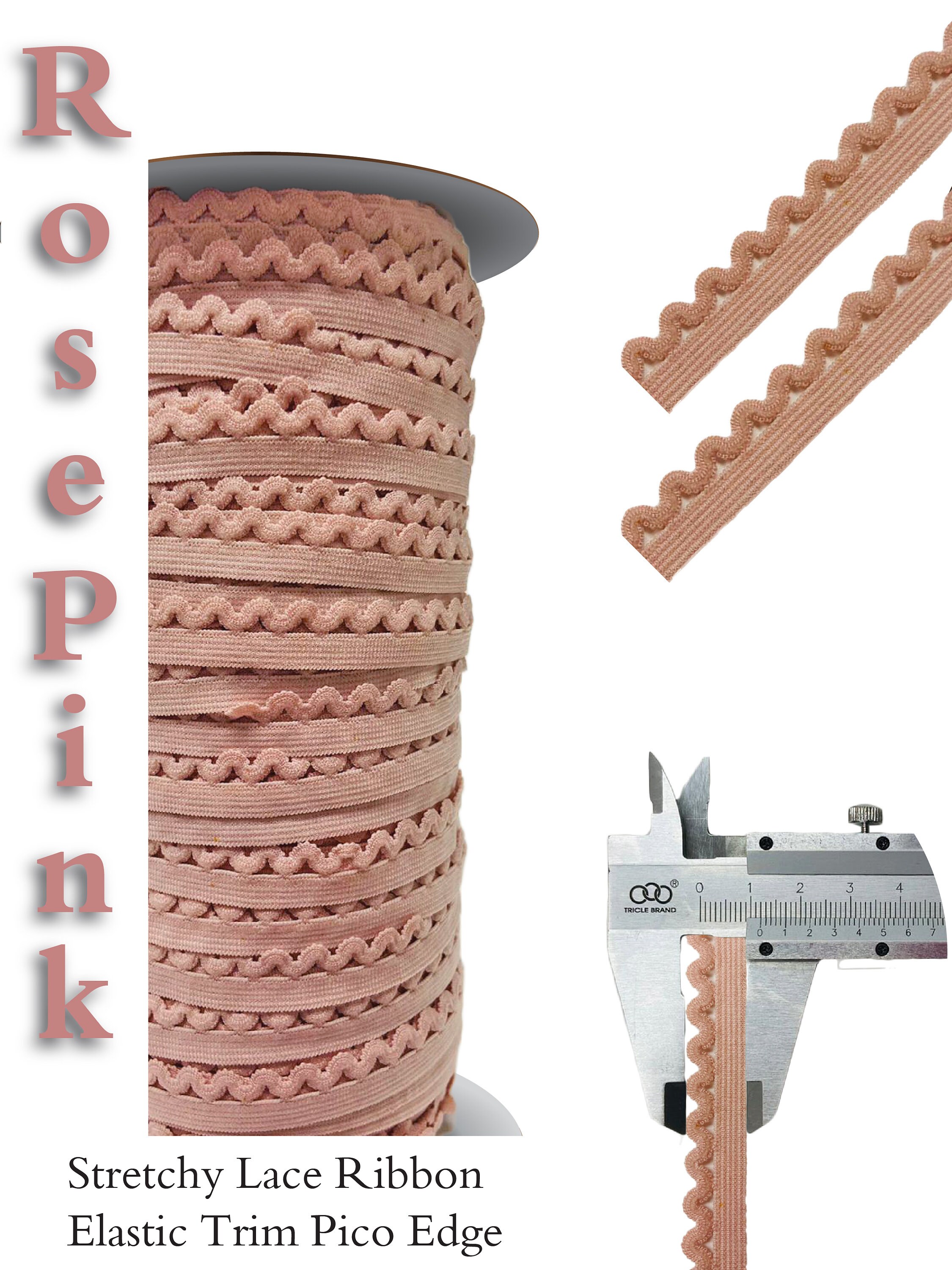 1/2 Inch Decorative Picot Elastic Trim with Lace Edging Etsy