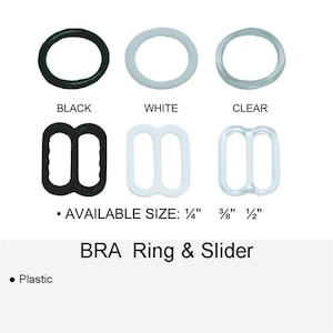 Plastic BRA Rings OR Sliders in pair set for swimwear or bra making - plastic