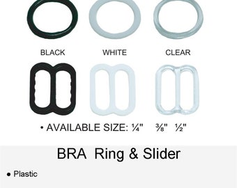 Plastic BRA Rings OR Sliders in pair set for swimwear or bra making - plastic