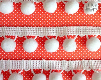 BEYOND Pom Pom Trim • Pom Pom Ball Fringe 1-1/8" Wide Sewing • DIY Crafting • Hair Accessories • Packaging • Card Making - TL492E