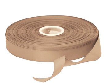 Beyond Trim Satin Ribbon Double Face Soft Sewing Binding Gift Wrapping Decoration Party Wedding Arts Crafts Décor DIY Roll 100 Yard 835 Tan