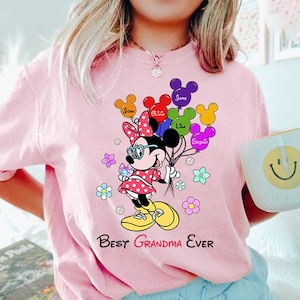 land Best Grandma Ever Shirt, Best Nana Shirt, Minnie Mouse Grandma, Mickey Ear Balloons,  Grandma Shirt, Custom Best Grandma