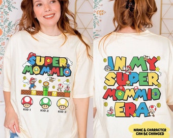 Personalized Super Mommio Shirt, Custom Name Super Mommio Shirt, Super Mario Mom Gift, Mother's Day Shirt, Video Game Dad Mom