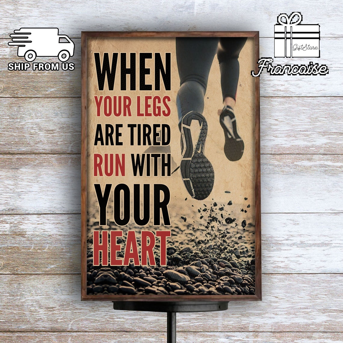 Runner Run Lovers When You Legs Are Tired Run With Your Heart Etsy