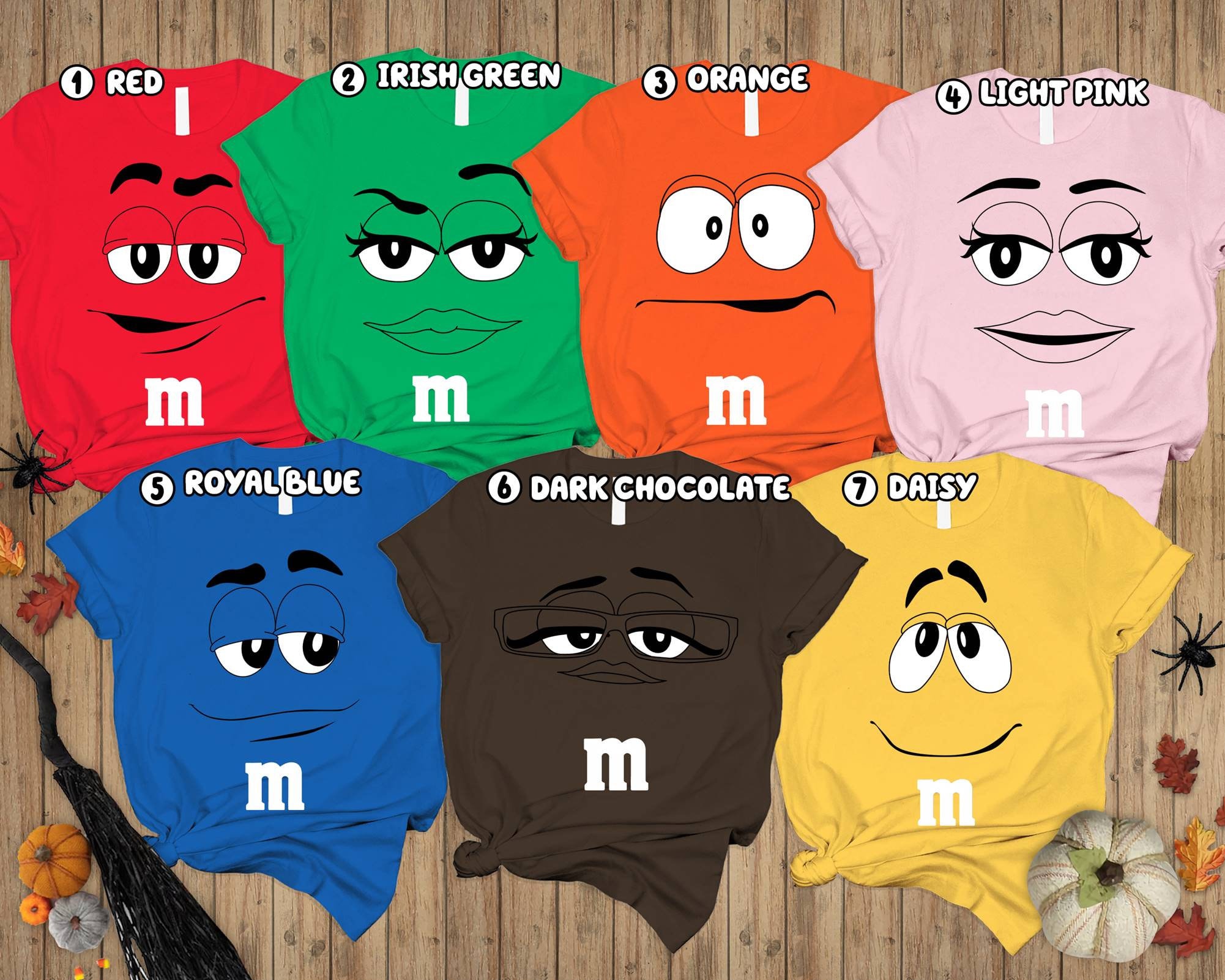 M&M's Candy Character Face Adult T-Shirt - S - Blue 