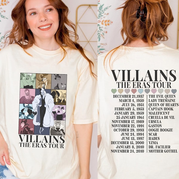 Disneyland Villains Cruella de Vil Eras Tour Shirt, Disneyland Cruella de Vil Villains Shirt, Maleficent Ursula Shirt, Villain Squad Shirt