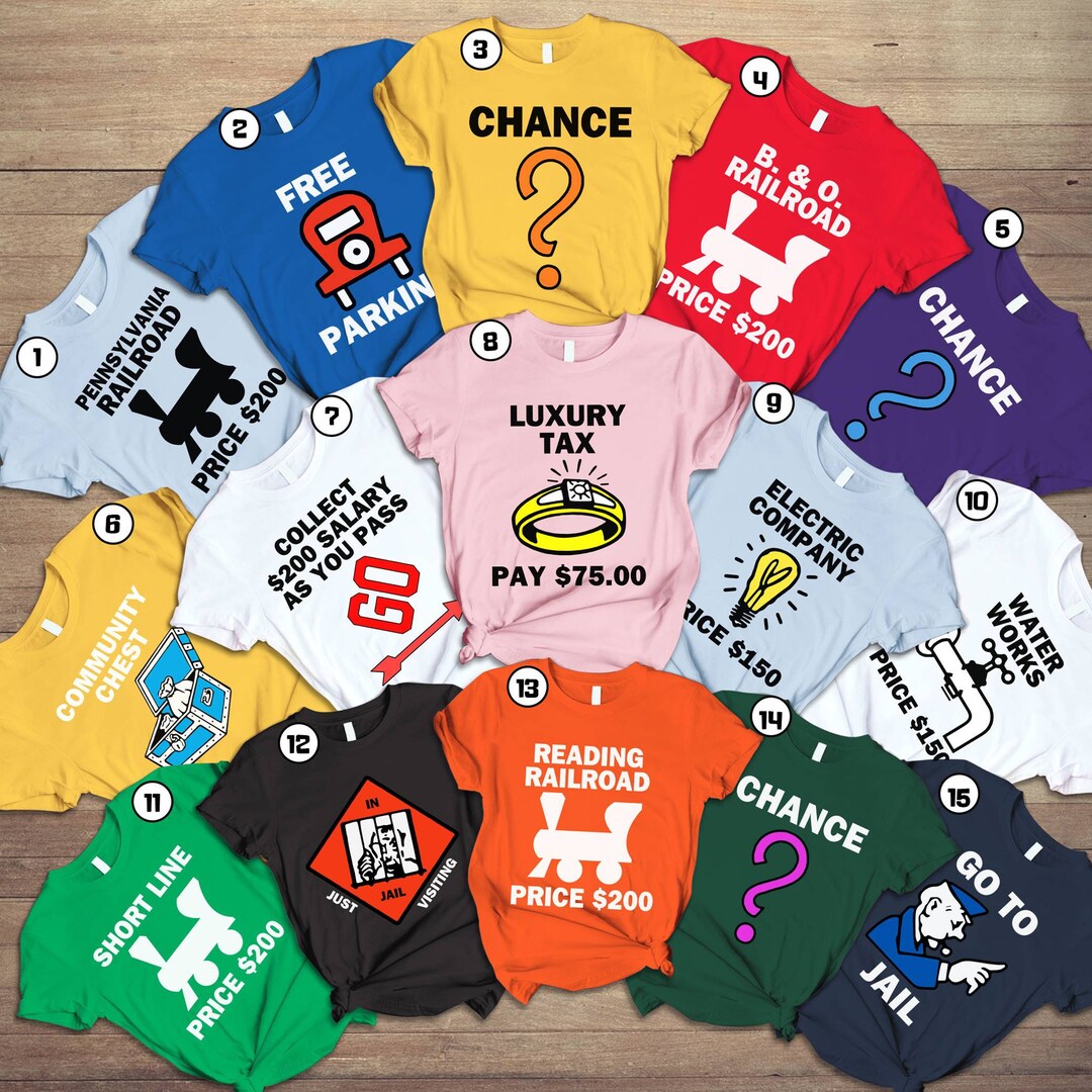 Monopoly Game Halloween Costume Shirts, Monopoly Game Cards Cosplay