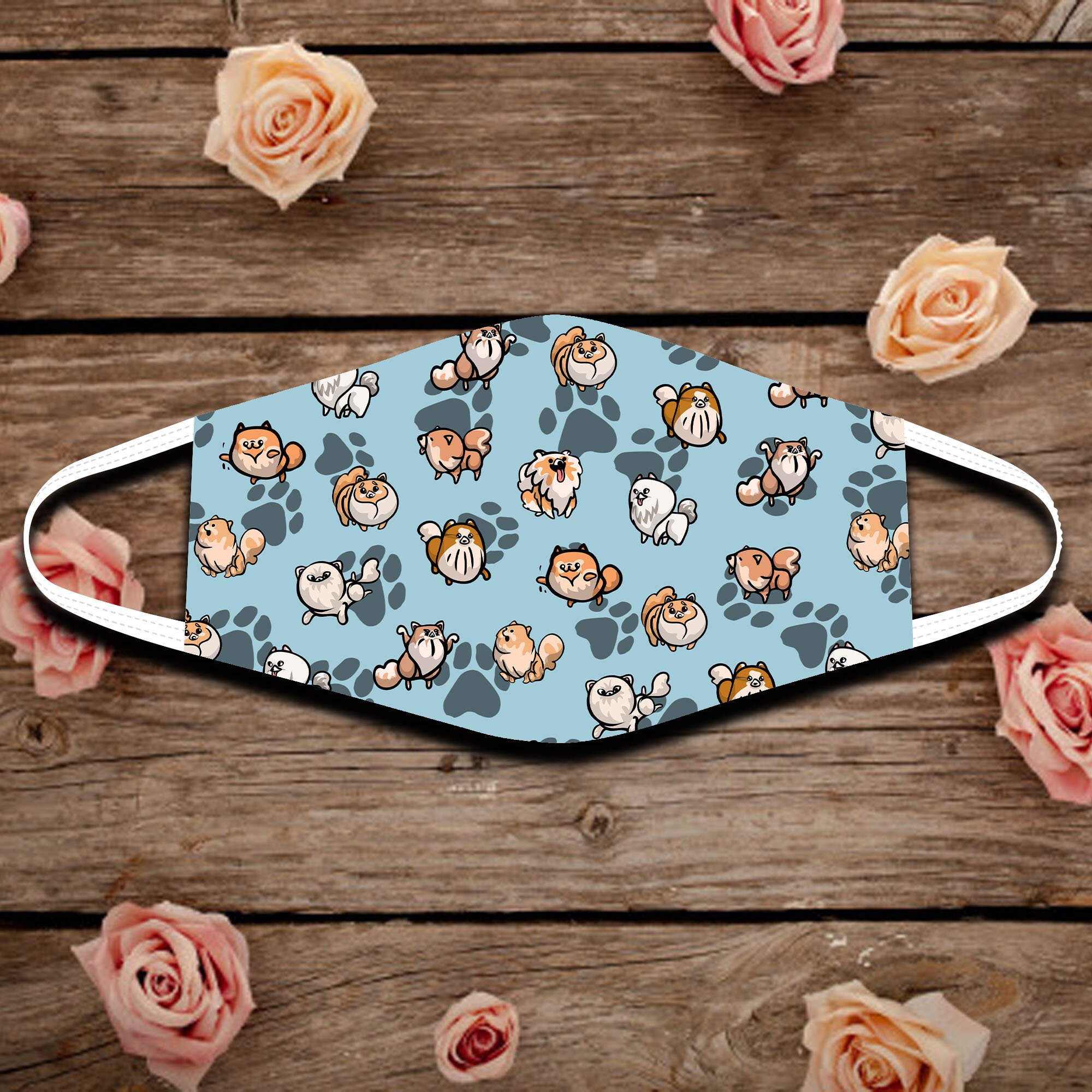 Spitz Hund nahtlose Muster Tuch Gesicht Maske Hund Liebhaber Etsy