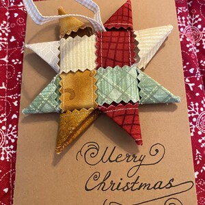 Weihnachtskarte Stern Fröbelstern Stoff Weihnachtsschmuck Weihnachtsdekoration