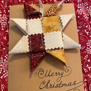 Weihnachtskarte Stern Fröbelstern Stoff Weihnachtsschmuck Weihnachtsdekoration