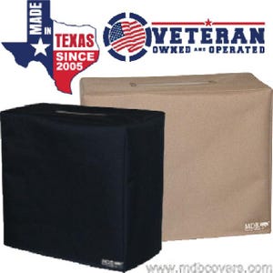 May include: Two rectangular protective covers, one black and one tan, featuring a handle slot on top. Text includes Made in Texas Since 2005, Veteran Owned and Operated, and MDB Covers. The covers are shown against a white background.