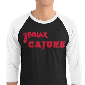 Geaux Cajuns Tee, Geaux Ragin Cajun, Louisiana Tshirt, Louisiana shirt, Louisiana Pride, Louisiana Strong, sports, Raglan Jersey 3/4 Sleeves