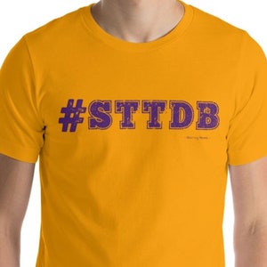 STTDB Tee, Purple and Gold shirt, Louisiana Tshirt, Louisiana shirt, Louisiana Pride, Louisiana Strong, Raglan 3/4 Jersey sleeves,Sports Tee